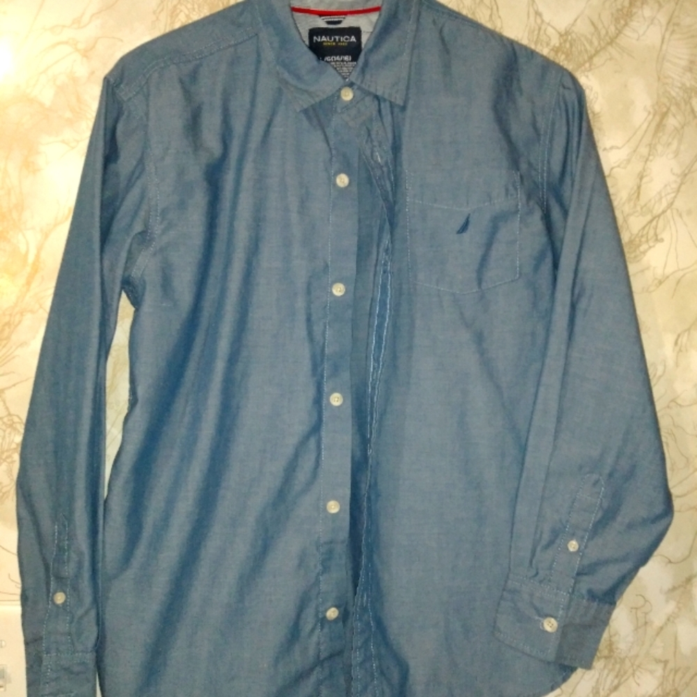 Boys Nautica long sleeve button up
